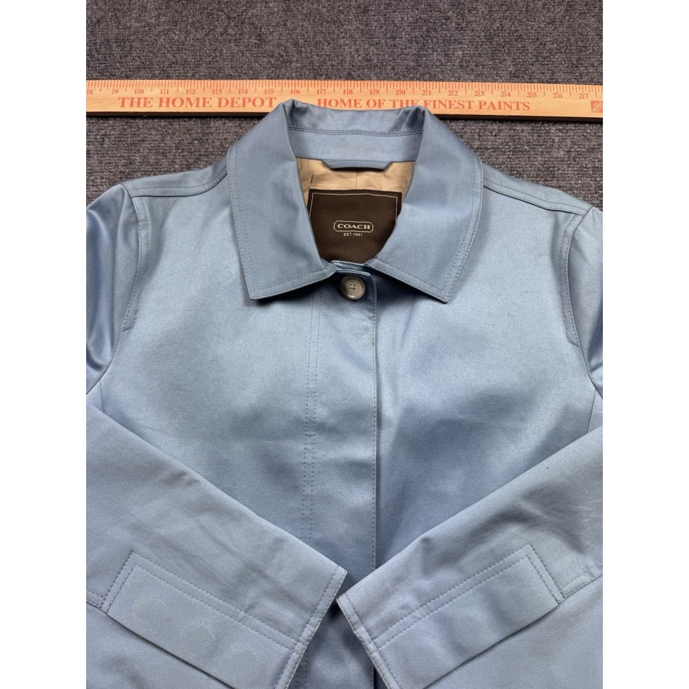Vintage Coach Light Baby Blue 3/4 Length Coat/ Walking Jacket, Women's L Satin